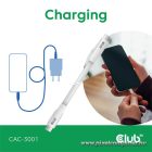 Club 3D Kábel - CAC-3001 (USB-C, PD 240W, 20Gbps, 4K60Hz, 2m, fehér)