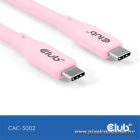 Club 3D Kábel - CAC-3002 (USB-C, PD 240W, 20Gbps, 4K60Hz, rózsaszín, M/M, 2m)