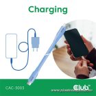 Club 3D Kábel - CAC-3003 (USB-C, PD 240W, 20Gbps, 4K60Hz, kék, M/M, 2m)