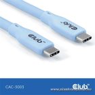 Club 3D Kábel - CAC-3003 (USB-C, PD 240W, 20Gbps, 4K60Hz, kék, M/M, 2m)