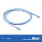 Club 3D Kábel - CAC-3003 (USB-C, PD 240W, 20Gbps, 4K60Hz, kék, M/M, 2m)