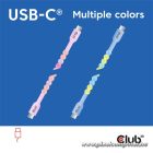 Club 3D Kábel - CAC-3010 (USB-C, PD 240W, 20Gbps, 4K60Hz, pink, M/M, 2m)