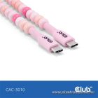 Club 3D Kábel - CAC-3010 (USB-C, PD 240W, 20Gbps, 4K60Hz, pink, M/M, 2m)
