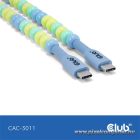 Club 3D Kábel - CAC-3011 (USB-C, PD 240W, 20Gbps, 4K60Hz, kék, M/M, 2m)
