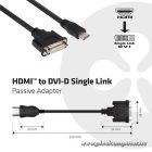 Club 3D Átalakító - CAC-HMD>DFD (HDMI MALE to DVI-D FEMALE, passzív, digitális jelekhez, nincs analóg)