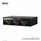 Club 3D Switch - CSV-1381 (3 to 1 HDMI, 8K60Hz/4K120Hz, IR Távirányítóval, HDR, HDCP 2.2/1.4, Metalház)