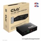 Club 3D Switch - CSV-1381 (3 to 1 HDMI, 8K60Hz/4K120Hz, IR Távirányítóval, HDR, HDCP 2.2/1.4, Metalház)