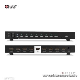   Club 3D Splitter - CSV-1383 (1 to 8 HDMI, 4K60Hz, HDR, Full 3D, 6Gbps, 12-bit Deep Color)