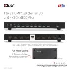 Club 3D Splitter - CSV-1383 (1 to 8 HDMI, 4K60Hz, HDR, Full 3D, 6Gbps, 12-bit Deep Color)