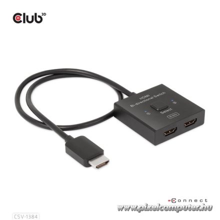 Club 3D Switch - CSV-1384 (HDMI 2-az-1-ben, Kétirányú, 8K60Hz/4K120Hz, HDR, HDMI 2.1)