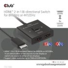 Club 3D Switch - CSV-1384 (HDMI 2-az-1-ben, Kétirányú, 8K60Hz/4K120Hz, HDR, HDMI 2.1)