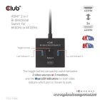Club 3D Switch - CSV-1384 (HDMI 2-az-1-ben, Kétirányú, 8K60Hz/4K120Hz, HDR, HDMI 2.1)