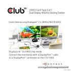 Club 3D Notebook Dokkoló - CSV-1460 (4K60HZ DUAL DISPLAY, 3.1 USB-A to 2x DP, 6x USB3.2, RJ45, 3.5 Jack Audio + Mic)