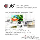 Club 3D Notebook Dokkoló - CSV-1460 (4K60HZ DUAL DISPLAY, 3.1 USB-A to 2x DP, 6x USB3.2, RJ45, 3.5 Jack Audio + Mic)