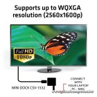 Club 3D Notebook Dokkoló - CSV-1532 (60W, 3.0 USB-C to D-Sub, VGA, 3.0 USB-A, (for Data) 3.0 USB-C)