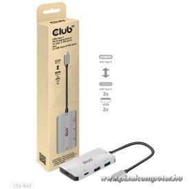   Club 3D USB Hub - CSV-1543 (USB-C Gen 2 to USB-C (data), USB-C (data+charge), USB-A (data), USB-A (data+charge)