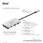 Club 3D USB Hub - CSV-1543 (USB-C Gen 2 to USB-C (data), USB-C (data+charge), USB-A (data), USB-A (data+charge)