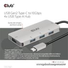 Club 3D USB Hub - CSV-1547 (USB-C Gen 2 to 4xUSB-A 10 Gbps)