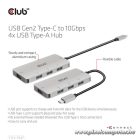 Club 3D USB Hub - CSV-1547 (USB-C Gen 2 to 4xUSB-A 10 Gbps)