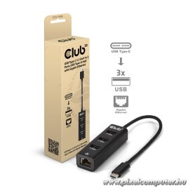   Club 3D USB Hub - CSV-1549 (3.2 USB-C Gen 1 to 3xUSB-A, RJ45,1Gbps)