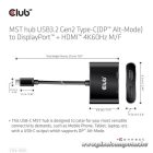 Club 3D USB Hub - CSV-1552 (3.2 USB-C Gen 1 to DisplayPort, HDMI, 4k60Hz)