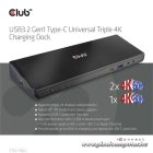 Club 3D Notebook Dokkoló - CSV-1562 (60W, 3.2 USB-C to 3xHDMI, 2x DP, 6x 3.2 USB-A, RJ45. 3,5 Jack)