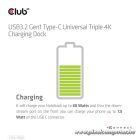 Club 3D Notebook Dokkoló - CSV-1562 (60W, 3.2 USB-C to 3xHDMI, 2x DP, 6x 3.2 USB-A, RJ45. 3,5 Jack)