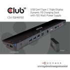 Club 3D Notebook Dokkoló - CSV-1564W100 (100W, 3.2 USB-C to 3xUSB-A 3.2, 5x USB-A,HDMI, PD, VGA, RJ45, SD, Micro SD, 3,5