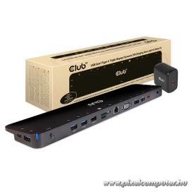   Club 3D Notebook Dokkoló - CSV-1564W65 (65W, 3.2 USB-C to 2xUSB-C, 5x USB-A,HDMI, PD, VGA, RJ45, SD, Micro SD, 3,5 Jack)