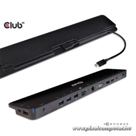   Club 3D Notebook Dokkoló - CSV-1565 (100W, USB-C to 5xUSB-A Gen 1, 2x USB-A 2.0, HDMI, DP,VGA, RJ45, Micro SD, 3,5 Jack)