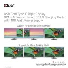 Club 3D Notebook Dokkoló - CSV-1565 (100W, USB-C to 5xUSB-A Gen 1, 2x USB-A 2.0, HDMI, DP,VGA, RJ45, Micro SD, 3,5 Jack)