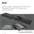 Club 3D Notebook Dokkoló - CSV-1566 (120W, USB-C to 5x USB-A Gen 1, USB-C  Gen 1, 2xHDMI, DP, RJ45, SD.TF. 3,5 Jack, DC)