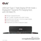 Club 3D Notebook Dokkoló - CSV-1566 (120W, USB-C to 5x USB-A Gen 1, USB-C  Gen 1, 2xHDMI, DP, RJ45, SD.TF. 3,5 Jack, DC)
