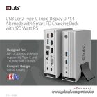 Club 3D Notebook Dokkoló - CSV-1568 (120W, Gen 2 USB-C to 4x USB-A, USB-C Gen 2, 2xHDMI, DP, VGA, RJ45, DC)