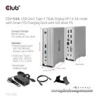 Club 3D Notebook Dokkoló - CSV-1568 (120W, Gen 2 USB-C to 4x USB-A, USB-C Gen 2, 2xHDMI, DP, VGA, RJ45, DC)