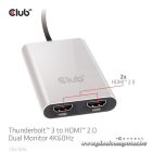 Club 3D Video Splitter - CSV-1574 (Thunderbolt 3 to Dual HDMI 2.0, 4K60Hz)