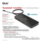 Club 3D Notebook Dokkoló - CSV-1581 (140W, Thunderbolt 4 to 3xThunderbolt 4, 3xUSB-A, SD, TF, RJ45, 3,5 Jack, DC)