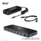 Club 3D Notebook Dokkoló - CSV-1582 (140W, Thunderbolt 4, DP, 2xHDMI, USB-C, 4xUSB-A, SD, TF, RJ45, 3,5 Jack, DC)
