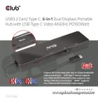 Club 3D USB Hub - CSV-1584 (3.2 USB-C Gen 2 to USB-C, 2xUSB-A, USB-C 100W PD, HDMI, RJ45, 8K60hz)