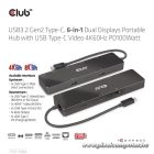 Club 3D USB Hub - CSV-1584 (3.2 USB-C Gen 2 to USB-C, 2xUSB-A, USB-C 100W PD, HDMI, RJ45, 8K60hz)