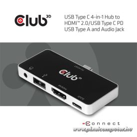   Club 3D USB Hub - CSV-1591 (3.1 USB-C Gen 1 to HDMI, 2.0 USB-A, USB-C 100W, 3,5 Jack, 4k60Hz)