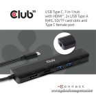 Club 3D USB Hub - CSV-1592 (3.1 USB-C Gen 1 to HDMI, 2xUSB-A BC1.2 charge, USB-C PD charge, SD, Micro SD, RJ45, 4K60Hz)