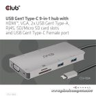 Club 3D USB Hub - CSV-1594 (3.1 USB-C Gen 1 to HDMI, 2xUSB-A Gen 1, USB-C Gen 1, VGA, SD, Micro SD 3.0, RJ45, 3,5 Jack)