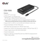 Club 3D USB Hub - CSV-1595 (USB-C Gen 1 to 2xHDMI, 2xUSB-A Gen 1, USB-C Gen 1 100W PD 3.0, RJ45, 3,5 Jack, 4k60Hz)