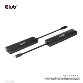   Club 3D USB Hub - CSV-1596 (USB-C to 2xHDMI, 2xUSB-A, USB-C PD, RJ45, 4k60Hz)