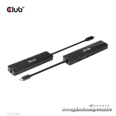 Club 3D USB Hub - CSV-1596 (USB-C to 2xHDMI, 2xUSB-A, USB-C PD, RJ45, 4k60Hz)