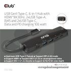Club 3D USB Hub - CSV-1596 (USB-C to 2xHDMI, 2xUSB-A, USB-C PD, RJ45, 4k60Hz)