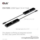 Club 3D USB Hub - CSV-1599 (USB-C 4 to HDMI, 2xUSB-A (10G), RJ45 (2,5G), USB-C 100W PD 3.0, USB-C 10Gbps, 8k60Hz)
