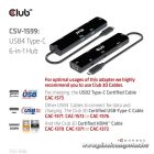 Club 3D USB Hub - CSV-1599 (USB-C 4 to HDMI, 2xUSB-A (10G), RJ45 (2,5G), USB-C 100W PD 3.0, USB-C 10Gbps, 8k60Hz)