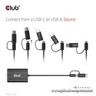 Club 3D Átalakító - CSV-1611(USB-C (USB-A Adapterrel) to Dual HDMI (4K/30Hz) / VGA (1080/60Hz))